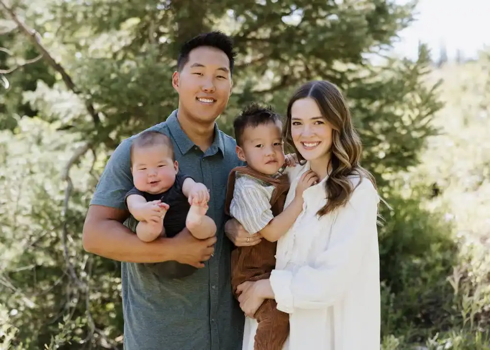 Preston Seo with his wife and their two sons